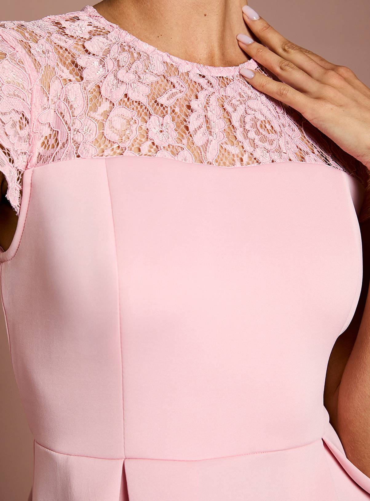 COAST Lace Top Scuba Skirt Occasion Dress Pink 10 - Image 5